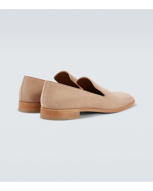 Christian Louboutin White Danny Flex Suede Loafers for men