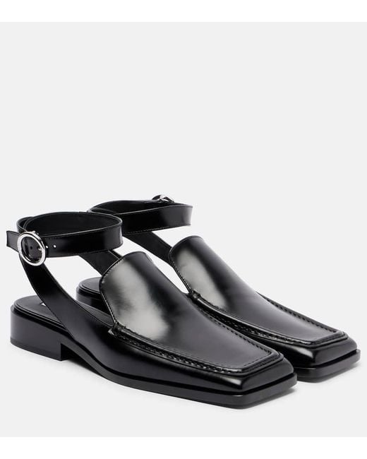Alaïa Black Leather Slingback Flats