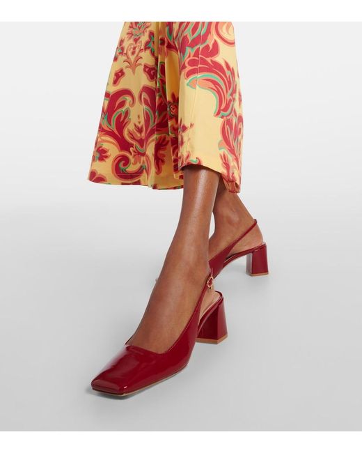 Gianvito Rossi Red Freeda Patent Leather Slingback Pumps
