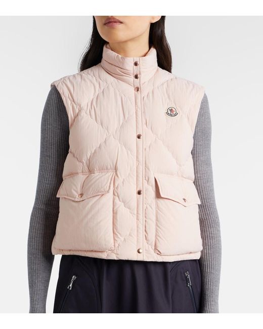 Moncler Pink Biois Quilted Down Vest