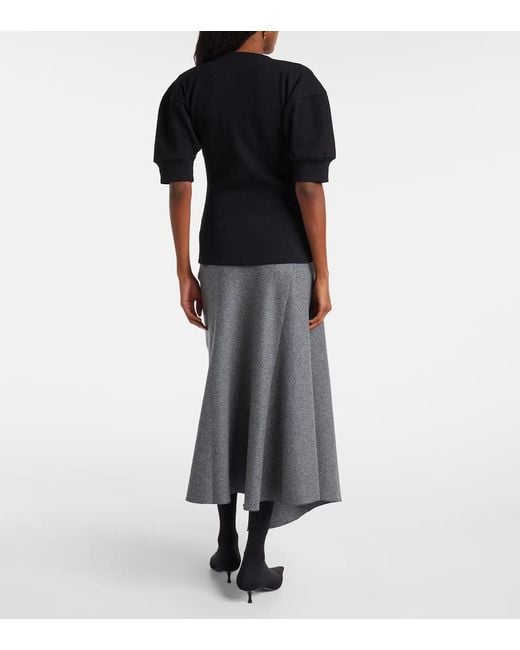 Victoria Beckham Black Top Aus Einem Baumwollgemisch