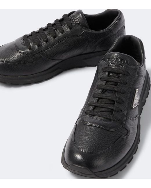 Prada Black Prax 2.0 Leather Sneakers for men