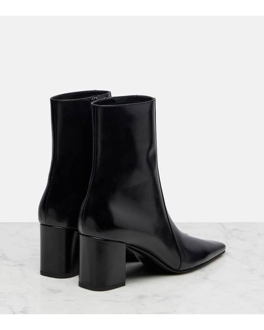 Saint Laurent Black Rainer Leather Ankle Boots