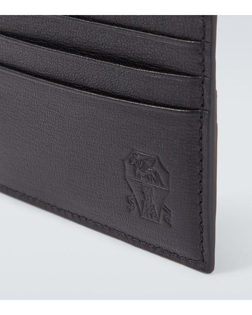 Brunello Cucinelli Black Leather Card Holder for men
