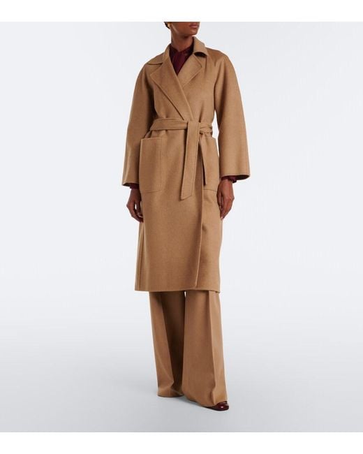Max Mara Natural Wool Wrap Coat