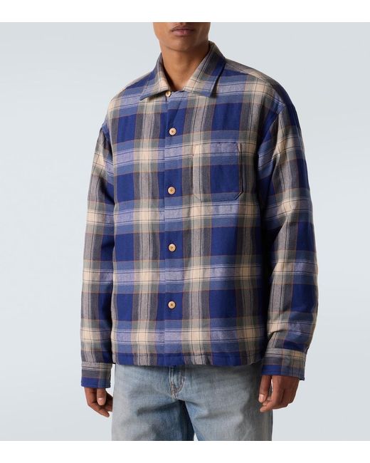 Visvim Blue Keesey Wool And Linen Down Overshirt for men