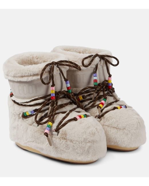 Moon Boot Natural Icon Low Faux-fur Snow Boots