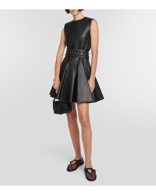 Alaïa Black Archetypes Leather Mini Dress