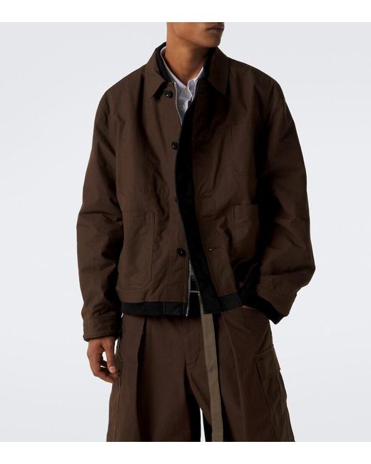 Sacai Brown Reversible Technical Jacket for men