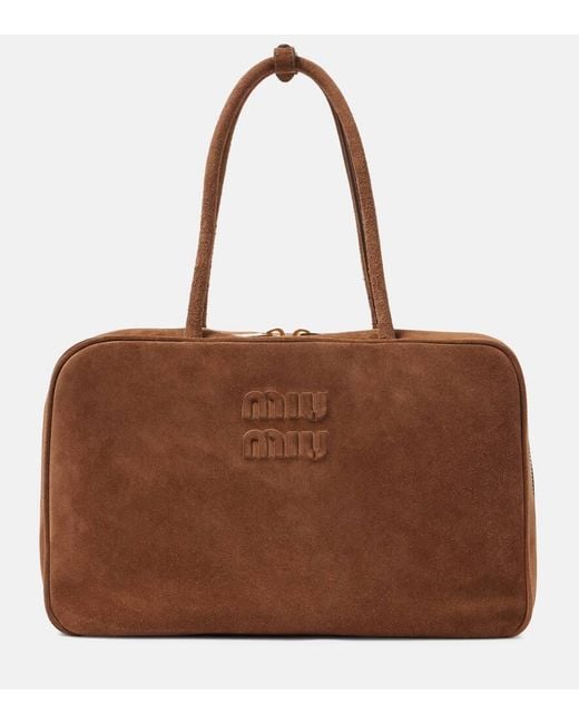 Miu Miu Brown Beau Suede Shoulder Bag