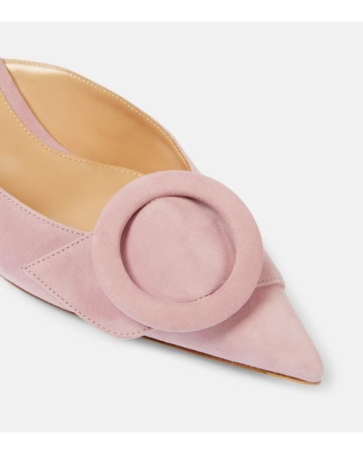 Gianvito Rossi Pink Portofino 55 Suede Mules