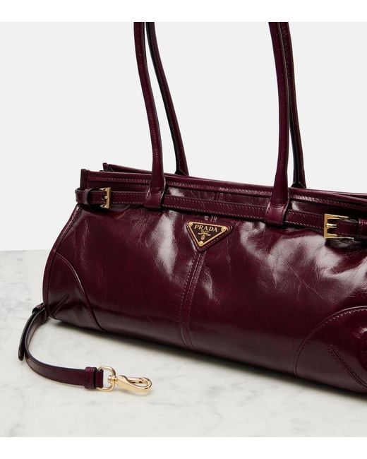 Prada Red Bonnie Medium Leather Tote Bag