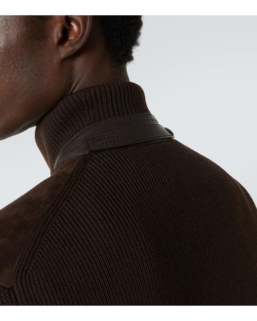Tom Ford Brown Wool And Suede Blouson for men
