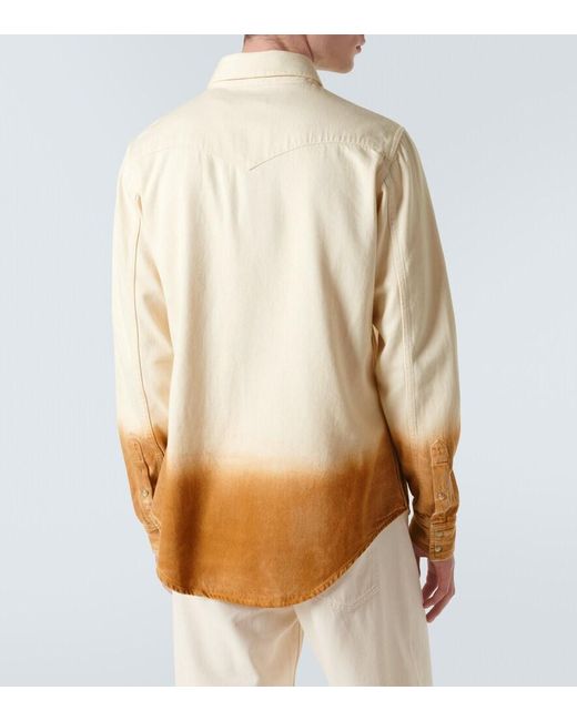 Alanui Natural Bright Hues Printed Denim Shirt for men