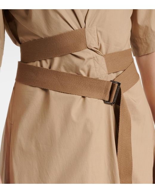 Vestido de cinturón de Brunello Cucinelli de color Natural