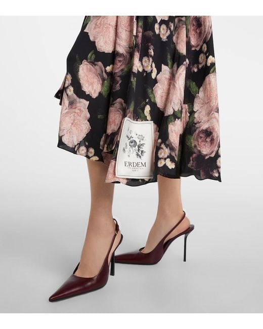 Erdem Black Floral Belted Shirt Dress