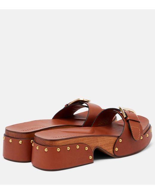 Zimmermann Brown Alight Leather Mules