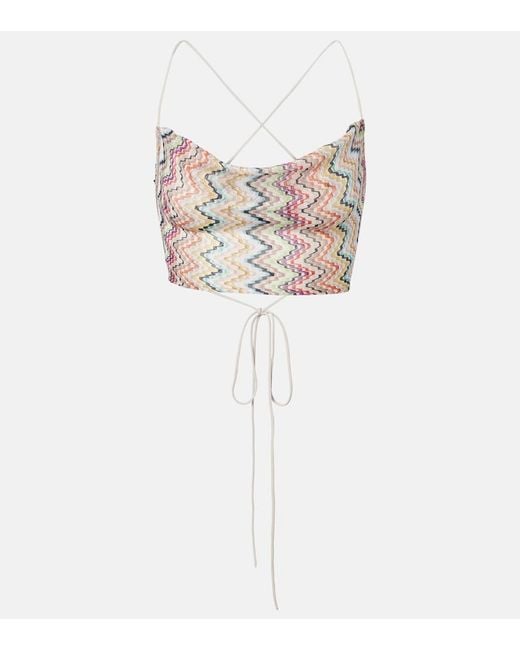 Missoni White Zigzag Crop Top