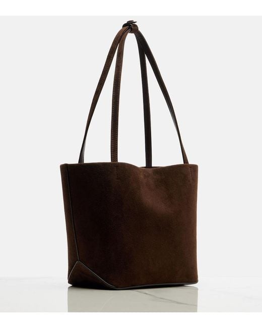 The Row Brown Tote Bag Park Edge Medium Aus Veloursleder