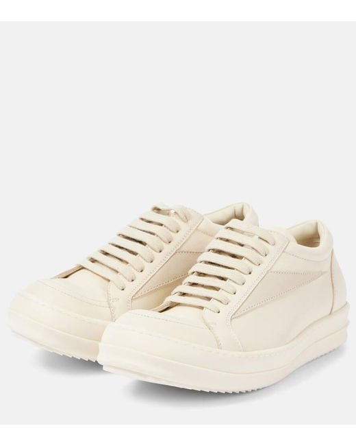 Rick Owens Natural Leather Sneakers