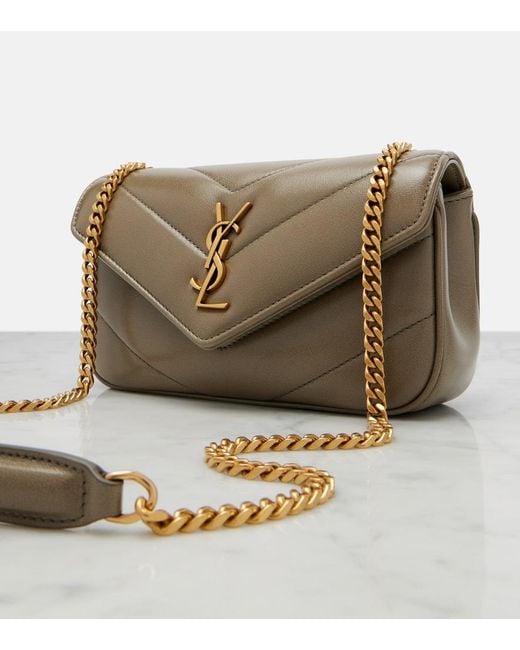 Borsa A Spalla Loulou Mini di Saint Laurent in Green