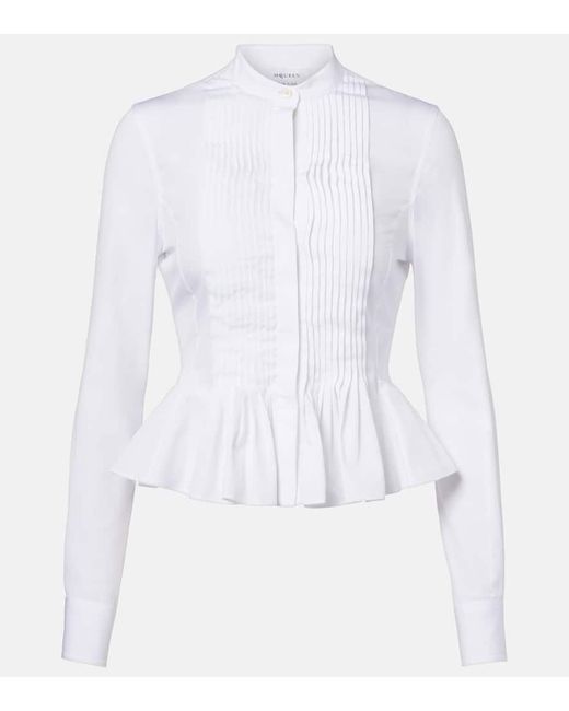 Alexander McQueen White Hemd Aus Baumwollpopeline