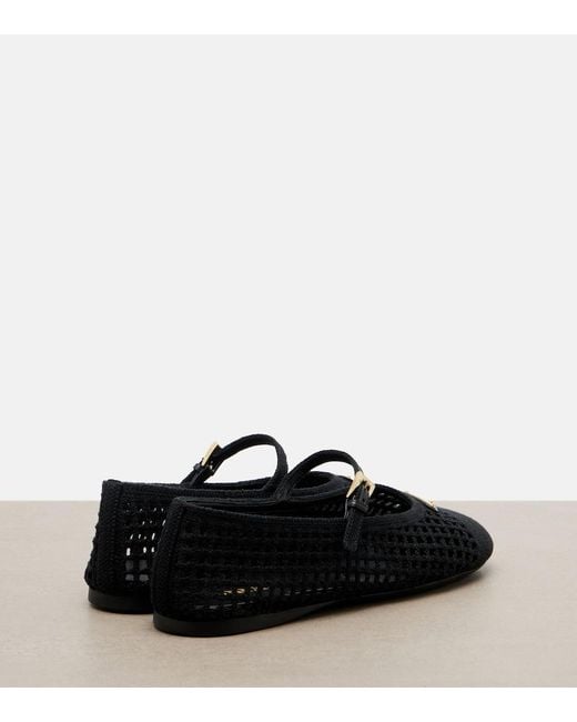 Prada Black Crochet Mary Jane Flats
