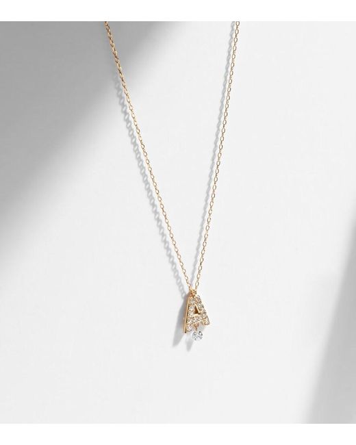 PERSÉE White Alphabet A 18Kt Necklace With Diamonds