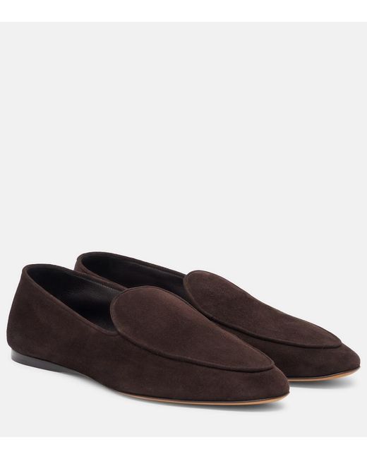 The Row Brown Awar Suede Loafers