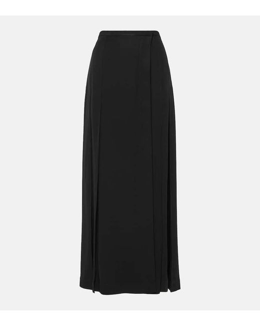 Falda larga wrap de crepe Totême  de color Black