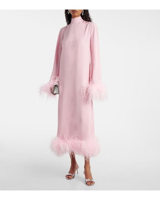 Taller Marmo Pink Gina Crepe Cady Midi Dress