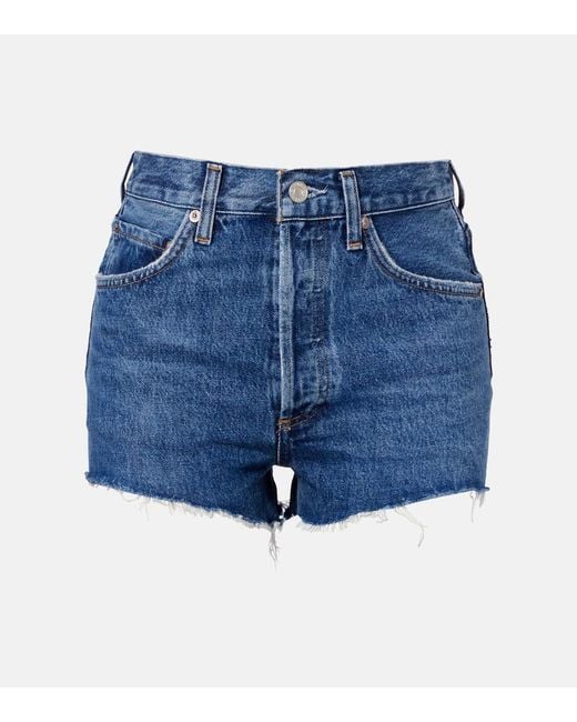 Agolde Blue Ridley Denim Shorts