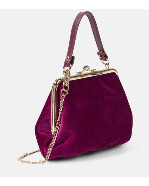 Vivienne Westwood Purple Granny Frame Orb Velvet Tote Bag