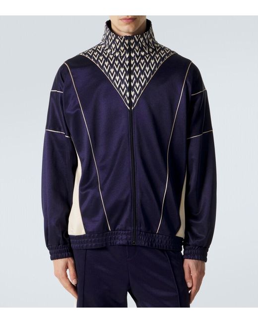 Valentino Blue Printed Jersey Jacket for men