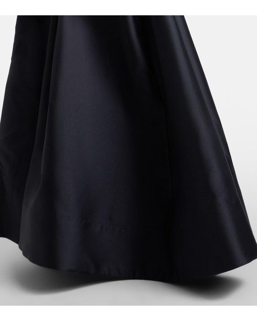 Rebecca Vallance Black Zendaya Crepe Satin-Paneled Corset Gown