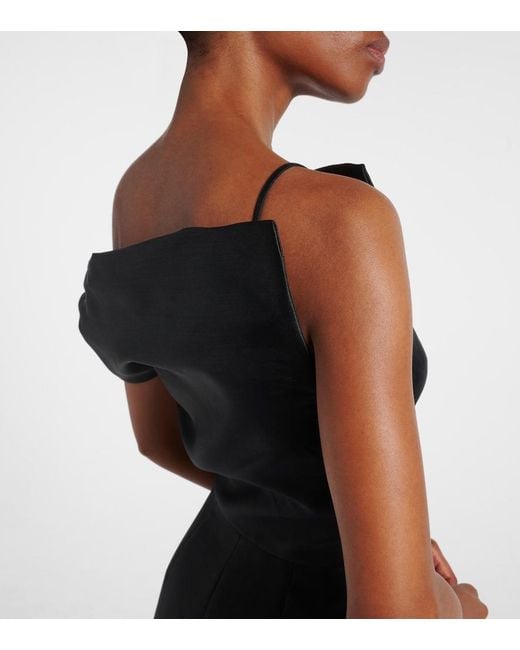 Solace London Black Ellison One-Shoulder Cocktail Dress