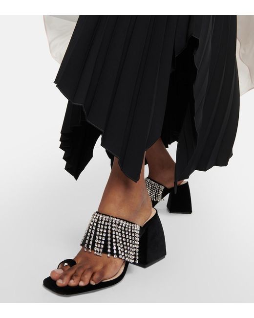 NODALETO Black Bulla Preston Velvet High Sandals