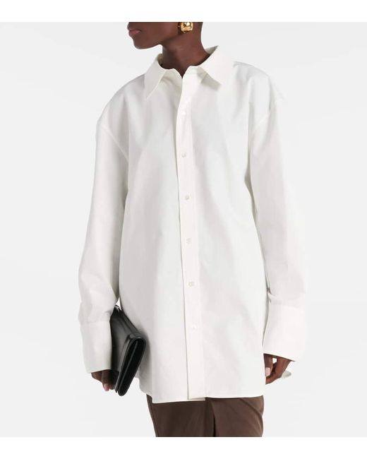 Saint Laurent White Oversized Cotton Poplin Shirt