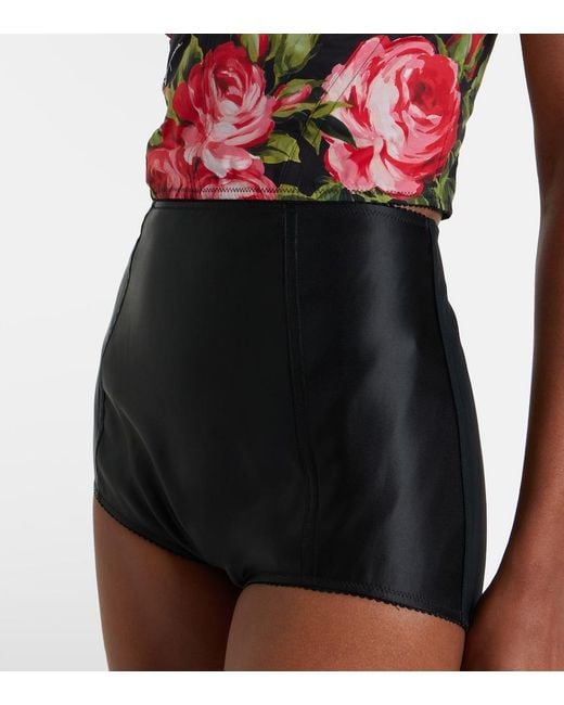 Dolce & Gabbana Black Satin Micro Shorts