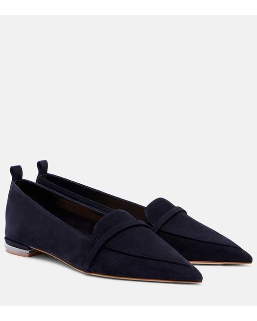 Malone Souliers Blue Dora 10 Suede Loafers