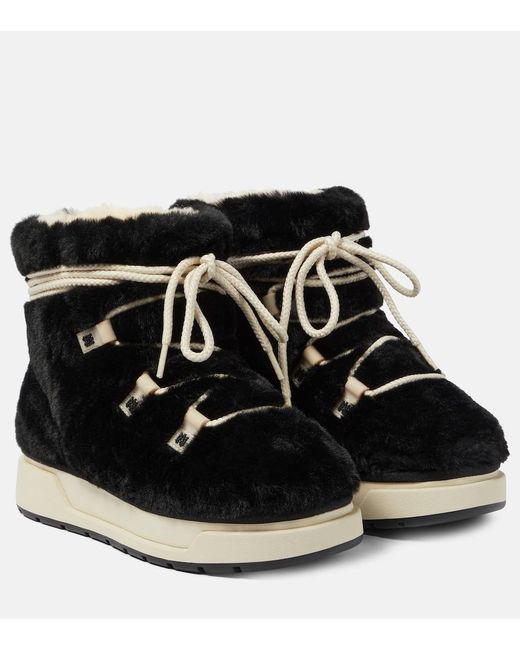 Amiri Black Malibu Hi Faux Shearling Boots