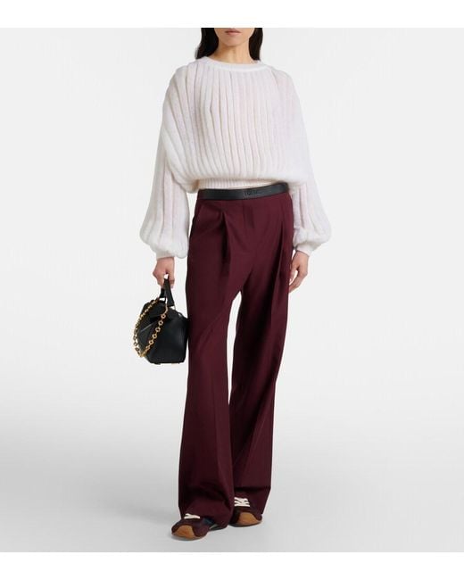 Loewe White Mohair And Cotton-Blend Sweater