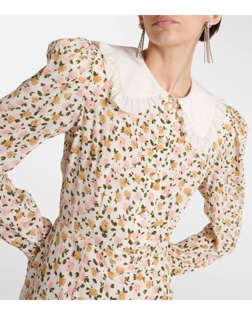 Robe de chemise florale riche Alessandra Alessandra Rich en coloris Natural