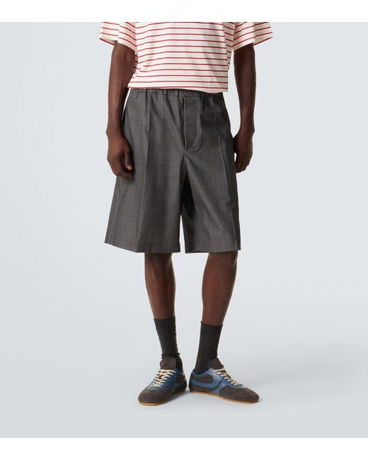 Plan C Gray Wool Shorts for men