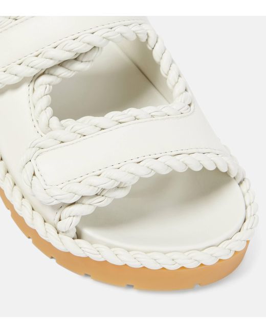 Bottega Veneta White Jack Braided Leather Sandals