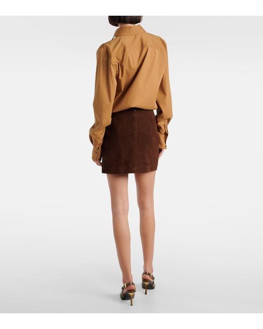 Nour Hammour Brown Remi Suede Miniskirt
