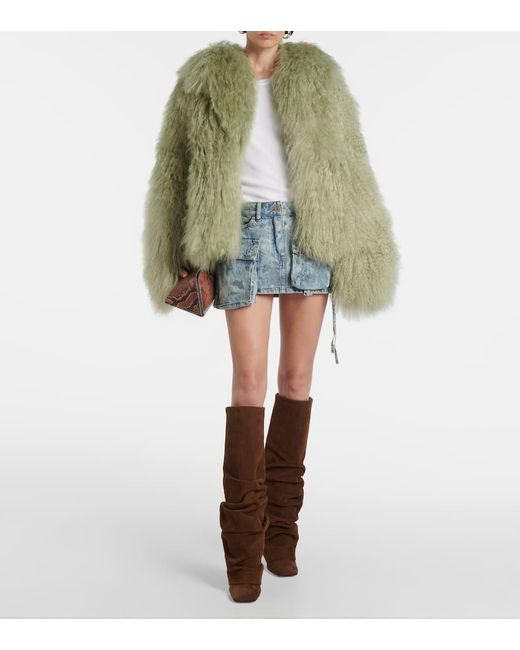 The Attico Brown Rea Suede Knee-High Boots