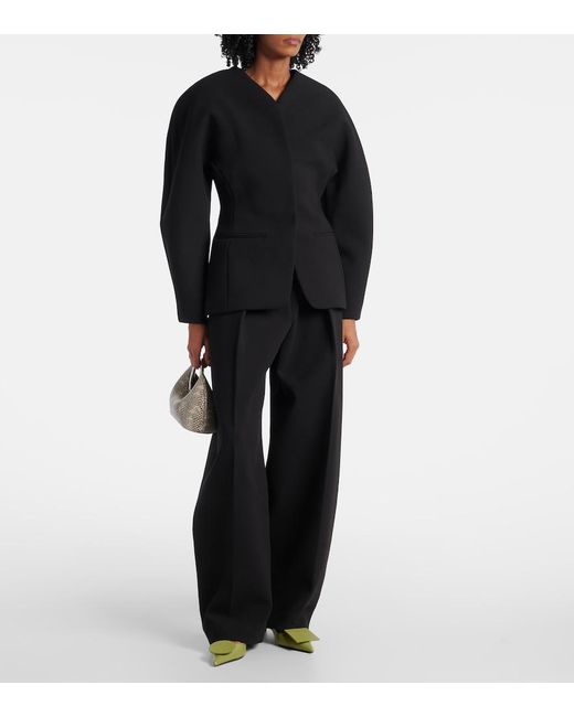 Jacquemus Black Ovalo Barrel-Leg Pants