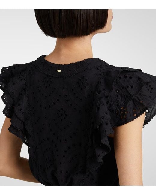 Poupette Black Camila Ruffled Minidress