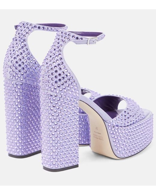 Paris Texas Purple Holly Tatiana Embellished Leather Platform Sandals